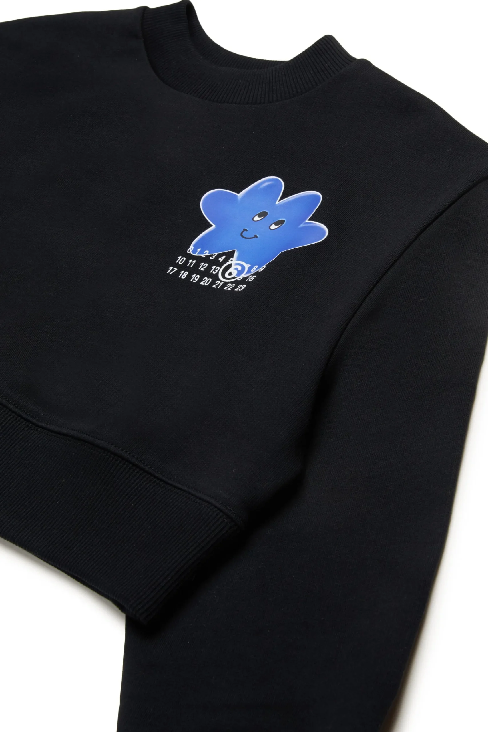 Sweatshirts | Activewear>MM6 MAISON MARGIELA Crew-neck sweatshirt with Happy Star graphics black