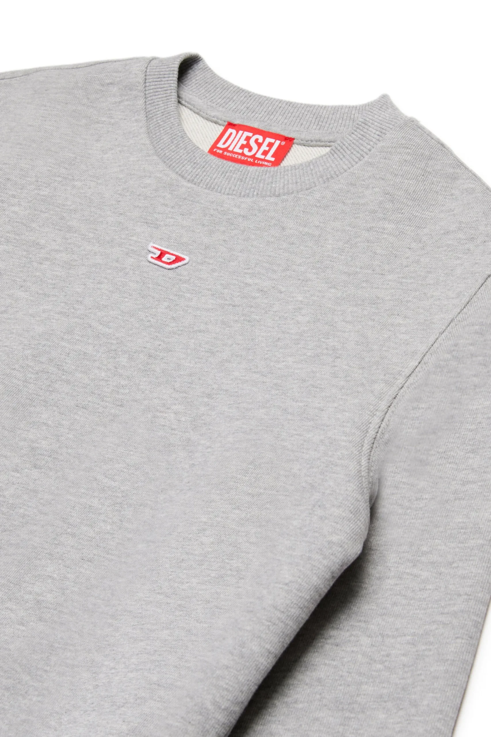 Sweatshirts | Activewear>DIESEL Crew-neck sweatshirt with patch grey melange