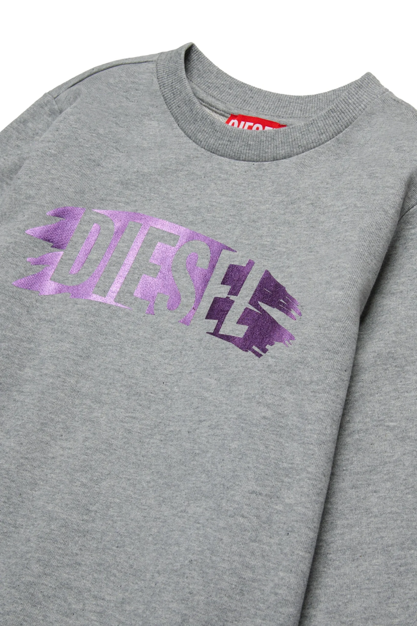 Sweatshirts | Sweatshirts>DIESEL Crew-neck sweatshirt with brushed effect logo grey melange