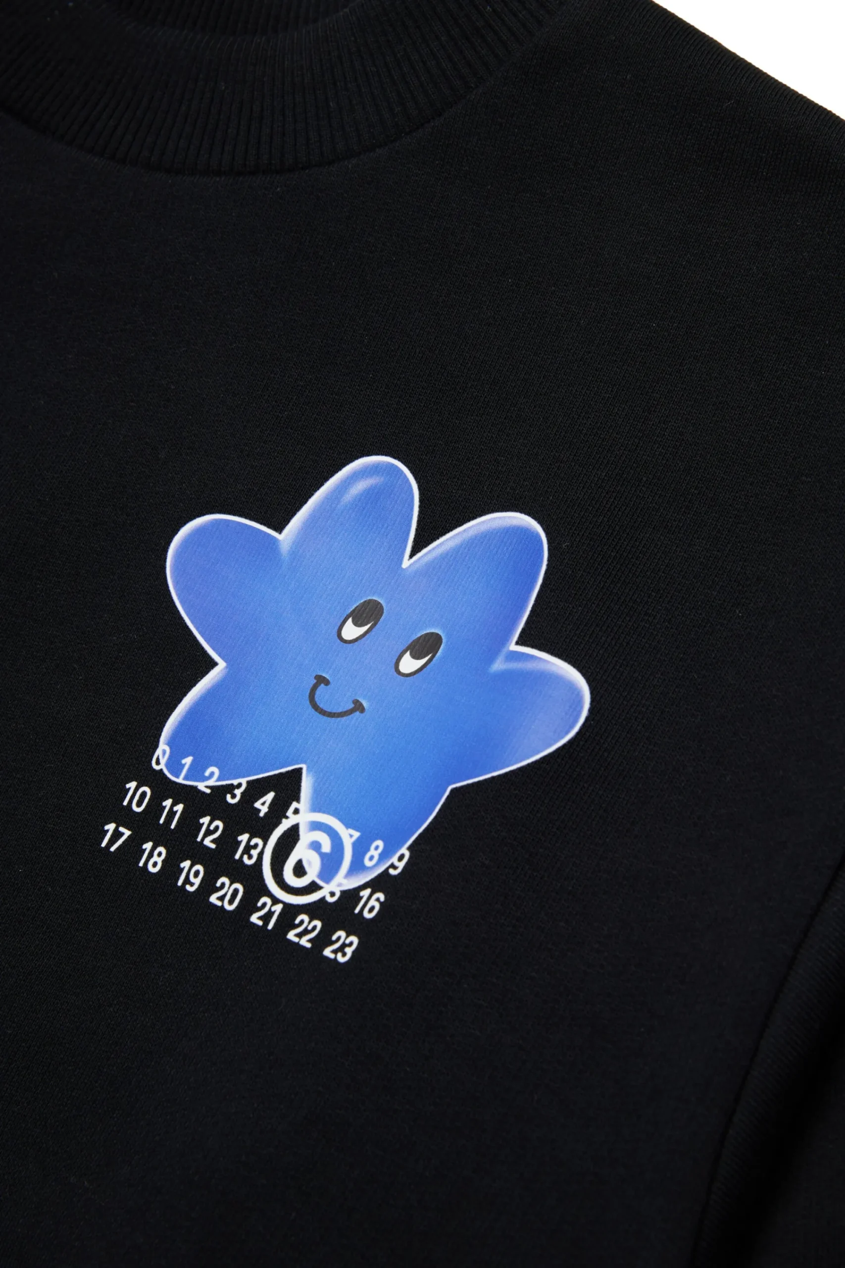 Sweatshirts | Activewear>MM6 MAISON MARGIELA Crew-neck sweatshirt with Happy Star graphics black