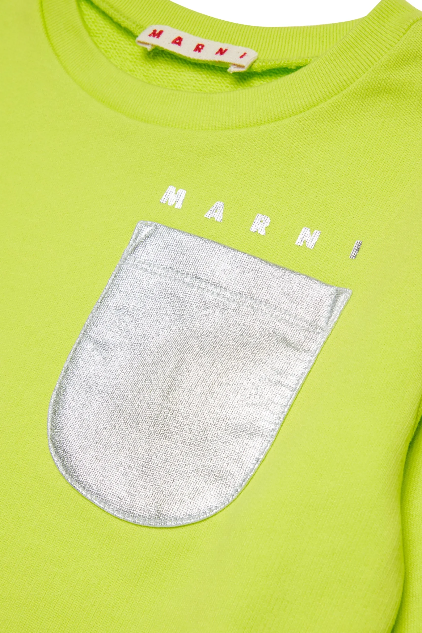 Sweatshirts>MARNI Crew-neck sweatshirt with mylar pocket slime green