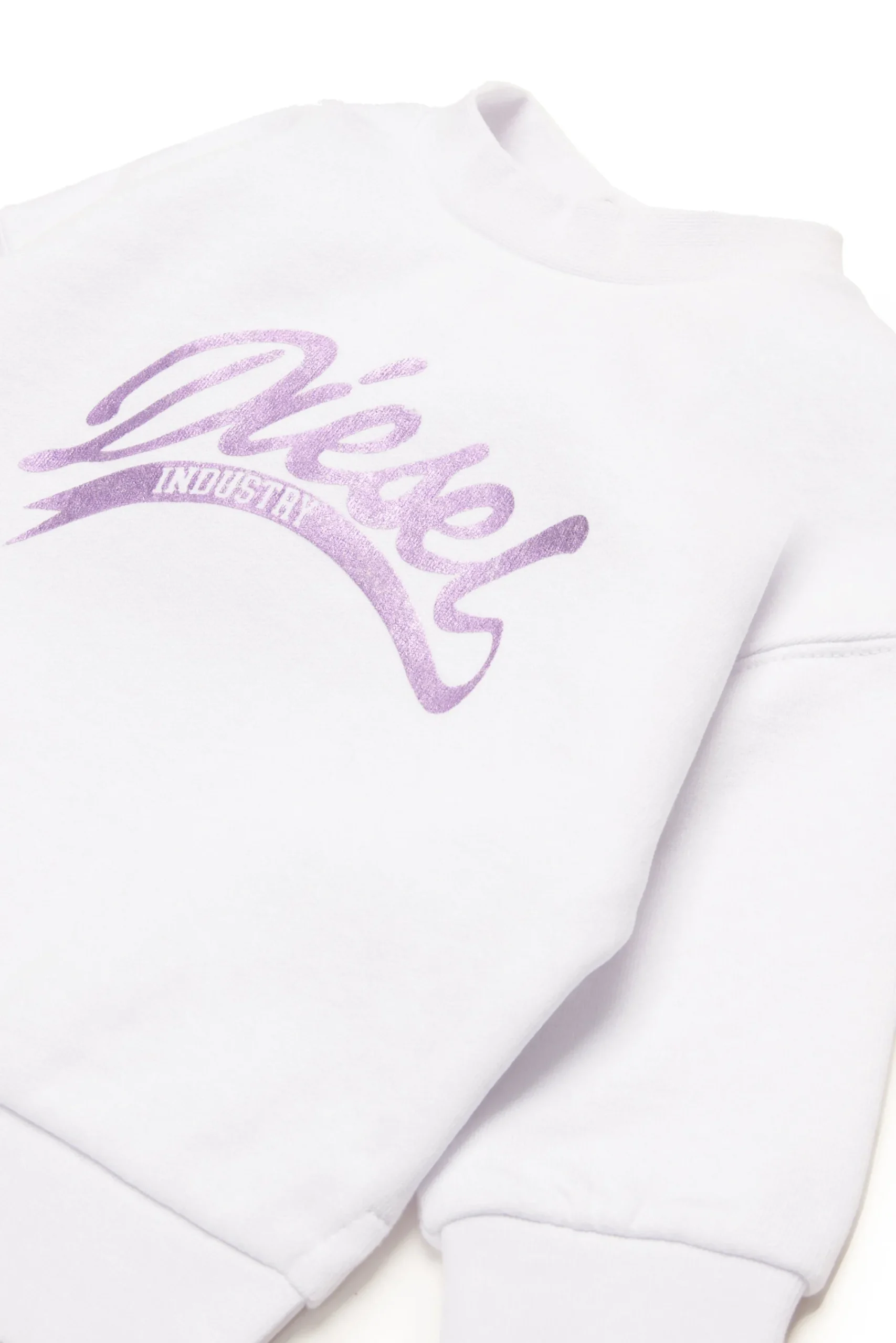 Sweatshirts | Activewear>DIESEL Crew-neck sweatshirt with mylar graphics white