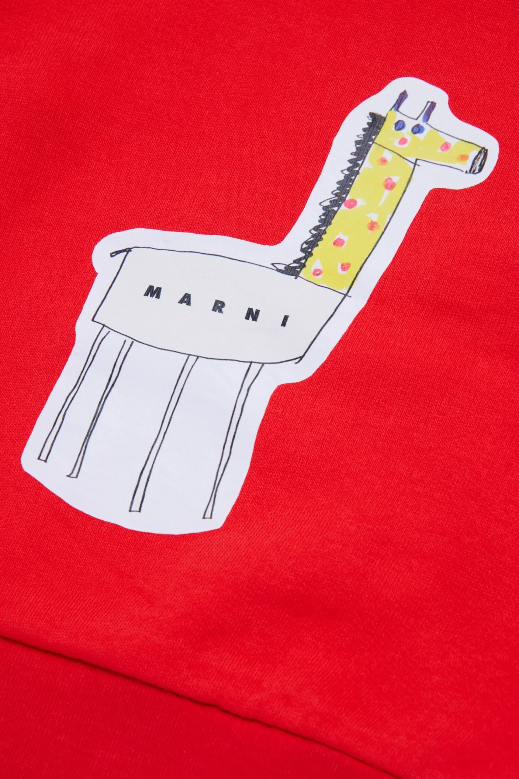 Sweatshirts>MARNI Crew-neck sweatshirt with giraffe print red