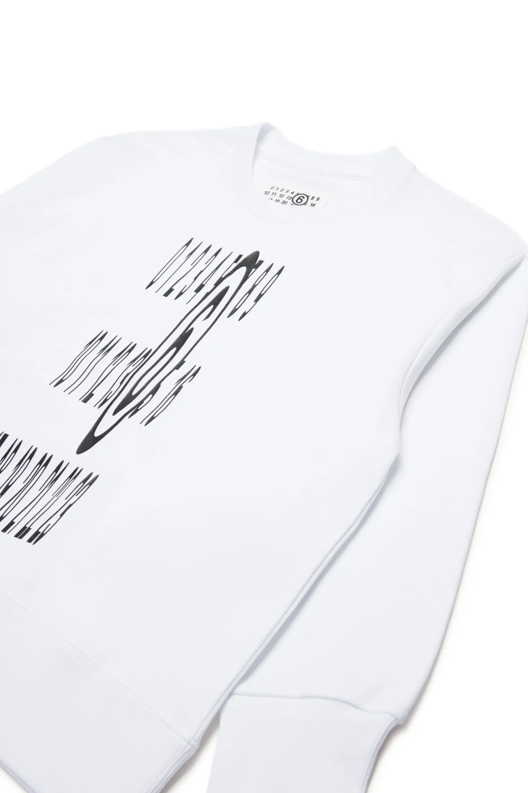 Sweatshirts | Logomania>MM6 MAISON MARGIELA Crew-neck sweatshirt with Stretched logo white