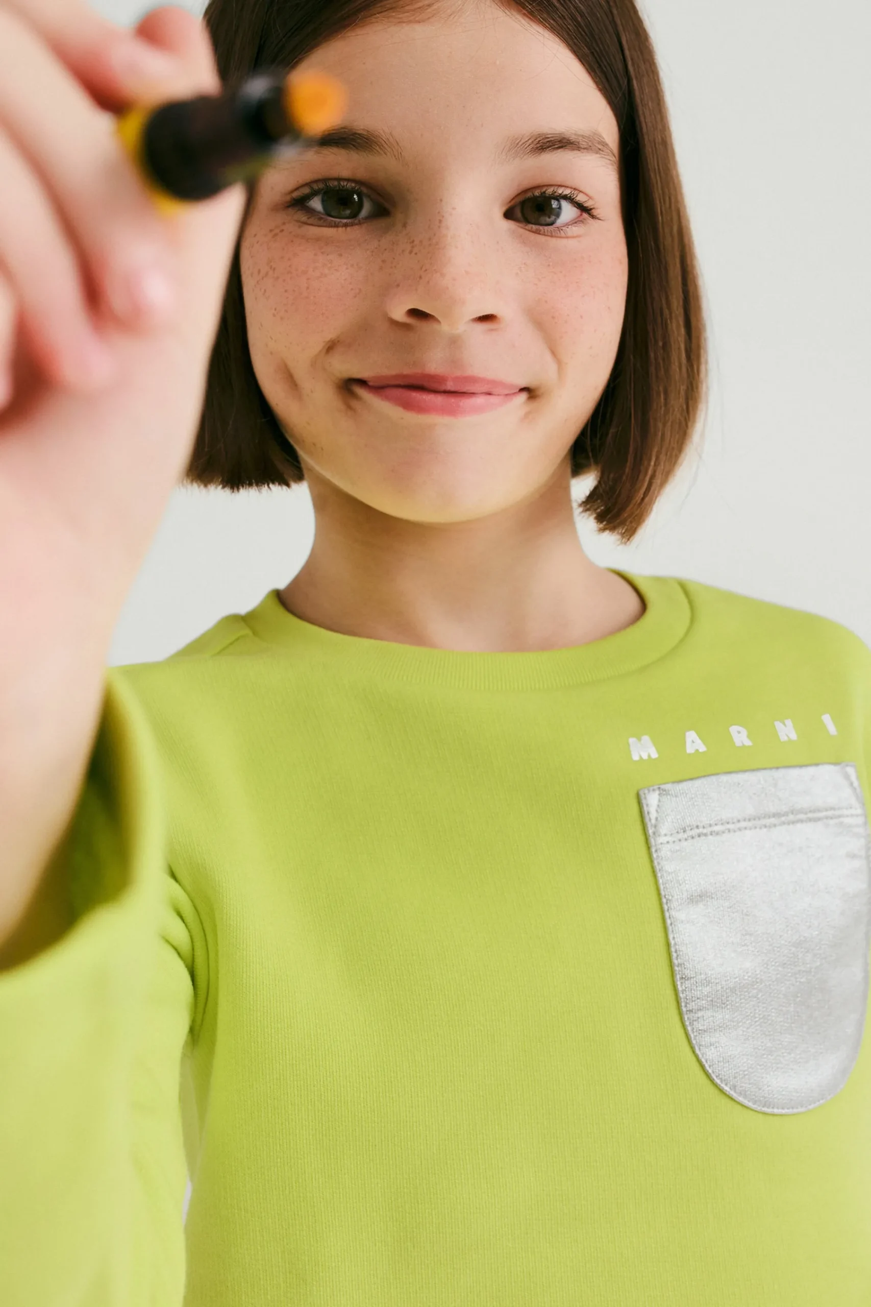 Sweatshirts>MARNI Crew-neck sweatshirt with mylar pocket slime green