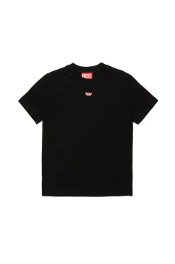 T-Shirts | Activewear>DIESEL Crew-neck T-shirt with patch black
