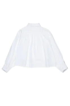 Shirts | Shirts>MM6 MAISON MARGIELA Cropped poplin shirt with pleated back white