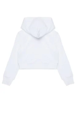 Sweatshirts>DIESEL Cropped sweatshirt with heart graphic white