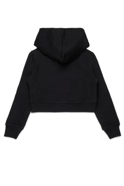 Sweatshirts>DIESEL Cropped sweatshirt with heart graphic black