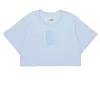 T-Shirts | Logomania>MM6 MAISON MARGIELA Cropped T-shirt with institutional logo light bluette