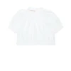 T-Shirts>MARNI Cropped T-shirt with pleated details natural white
