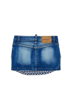 Skirts | Denim-Mania>DSQUARED2 Crystal fringed denim skirt blue denim