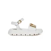 Slippers And Sandals | Slippers And Sandals>DSQUARED2 D2 Statement leather platform sandals white