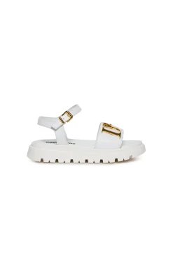 Slippers And Sandals | Slippers And Sandals>DSQUARED2 D2 Statement leather platform sandals white