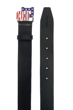 Belts | Belts>DSQUARED2 D2 USA leather belt with buckle black
