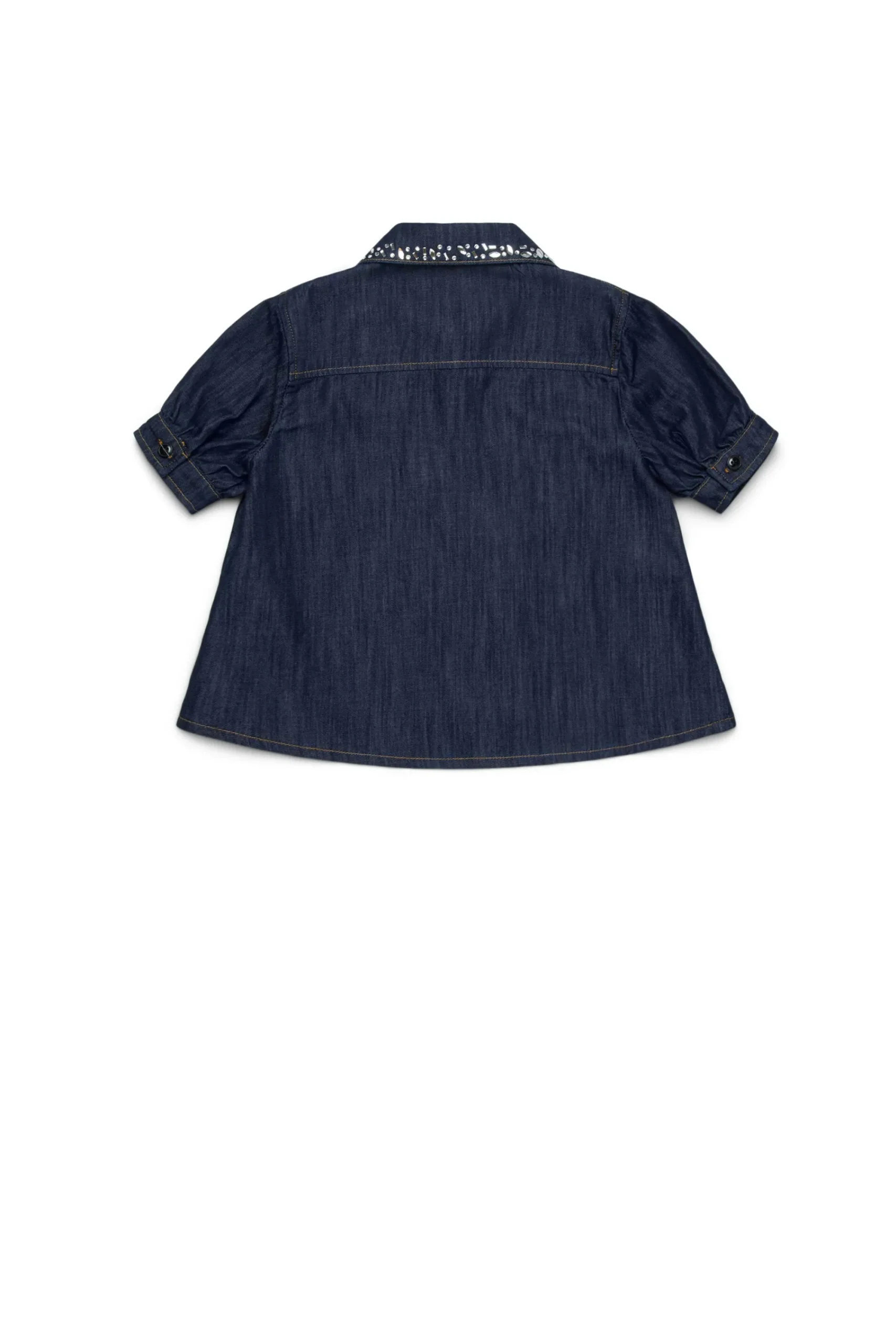 Shirts | Denim-Mania>MARNI Dark denim shirt with Rhinestones blue denim
