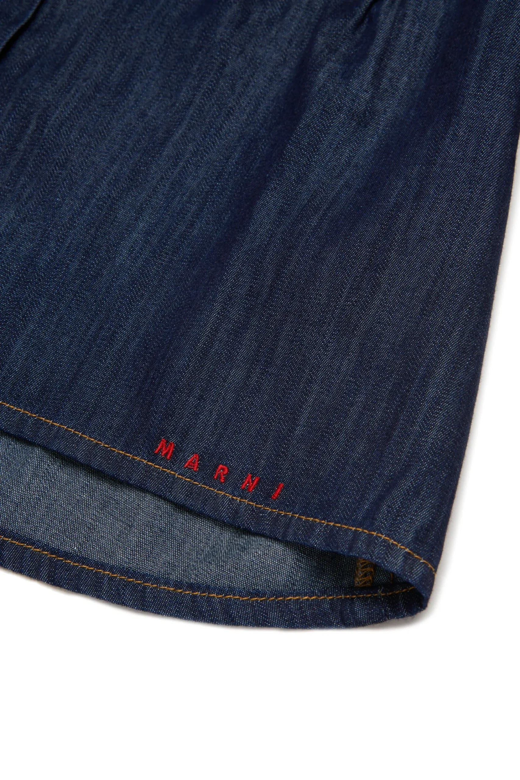 Shirts | Denim-Mania>MARNI Dark denim shirt with Rhinestones blue denim