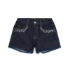 Shorts>MARNI Dark denim shorts with Rhinestones blue denim