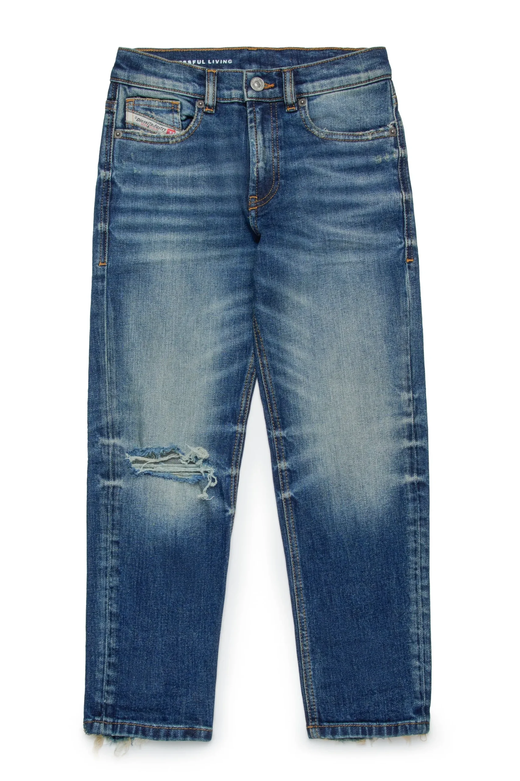 Denim-Mania | Denim-Mania>DIESEL Dark straight jeans with rips - 2010 blue denim