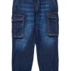 Denim-Mania | Denim-Mania>DSQUARED2 Dark tapered jeans with cargo pockets blue denim