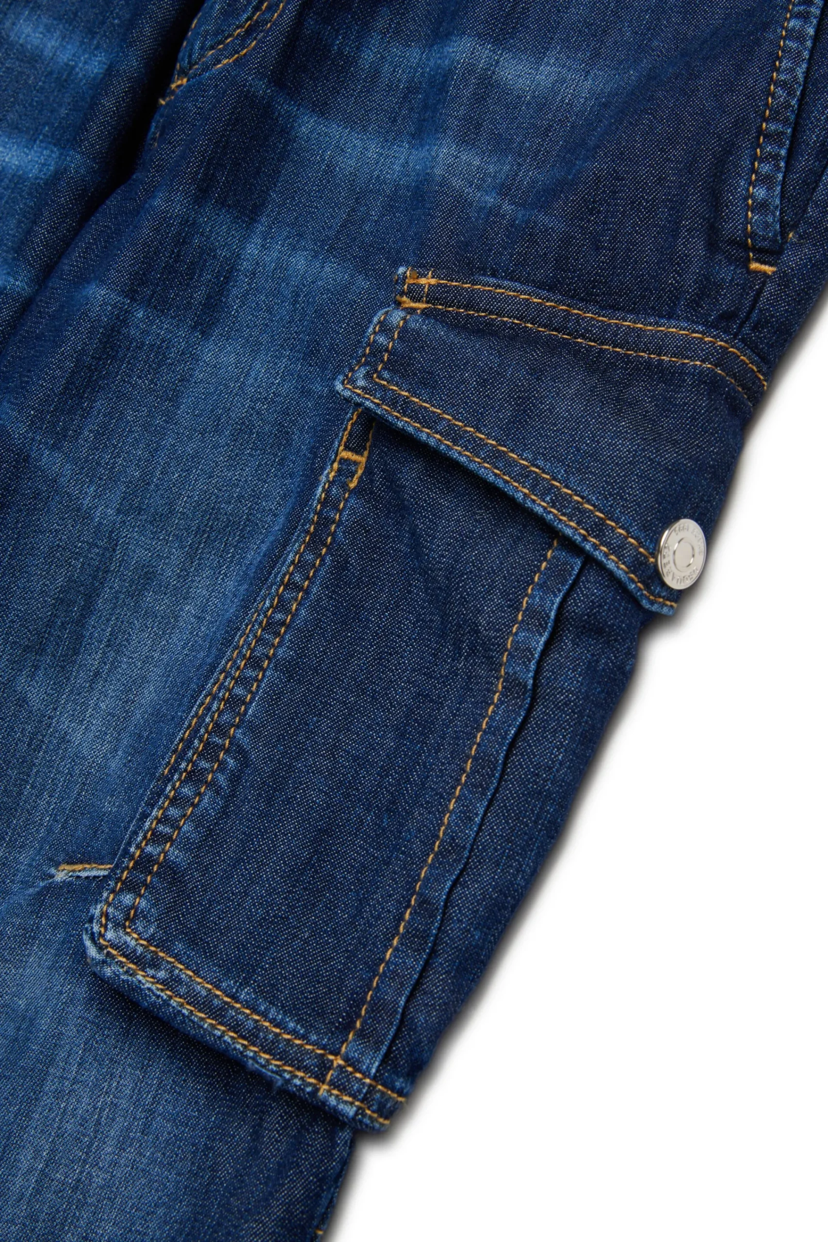 Denim-Mania | Denim-Mania>DSQUARED2 Dark tapered jeans with cargo pockets blue denim