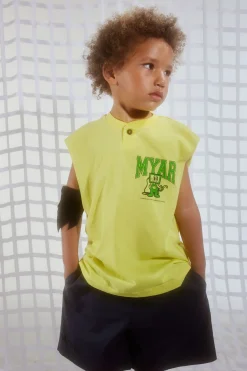 T-Shirts | T-Shirts>MYAR Deadstock cotton sleeveless t-shirt vibrant yellow