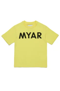 T-Shirts | T-Shirts>MYAR Deadstock cotton T-shirt with logo vibrant yellow