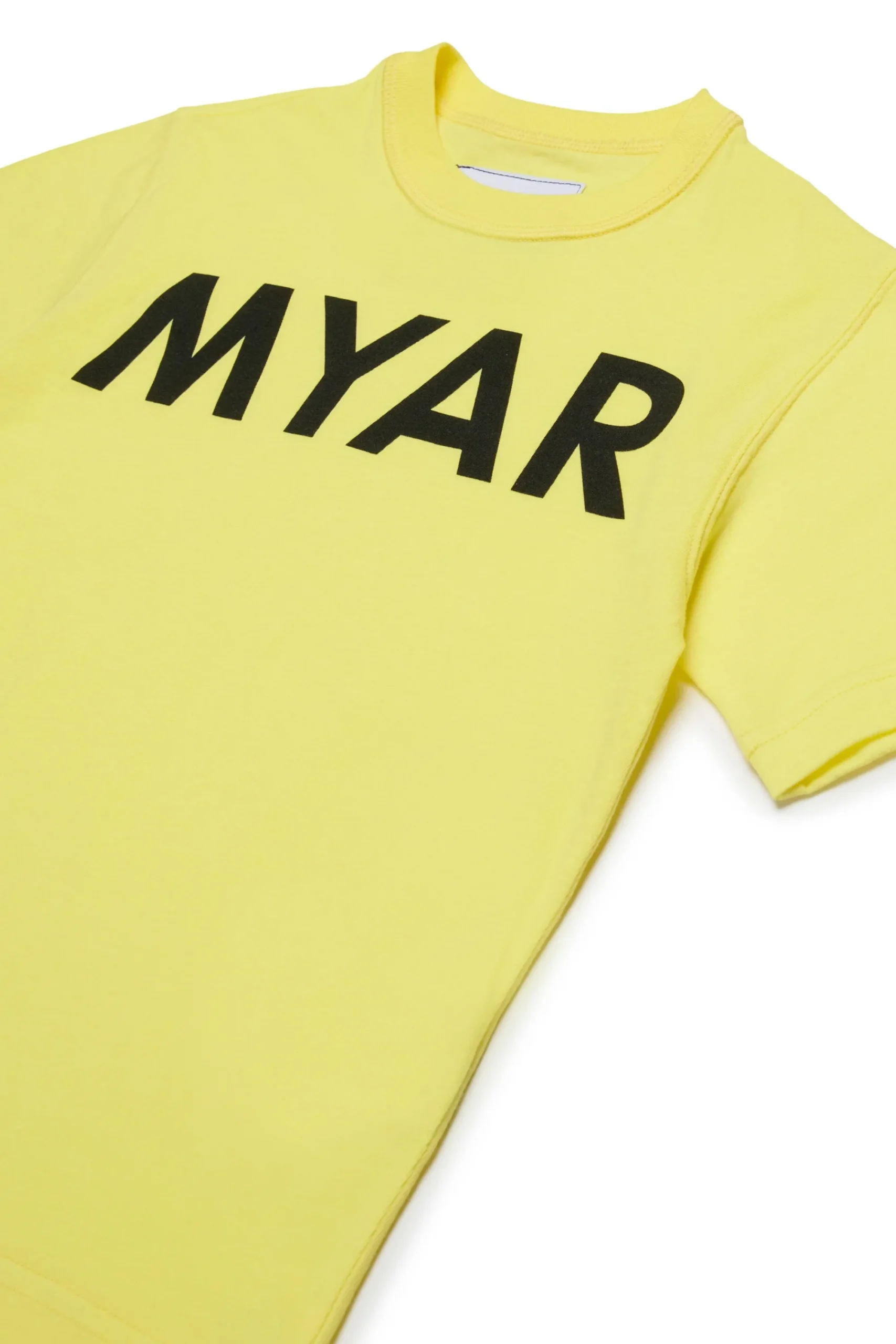 T-Shirts | T-Shirts>MYAR Deadstock cotton T-shirt with logo vibrant yellow