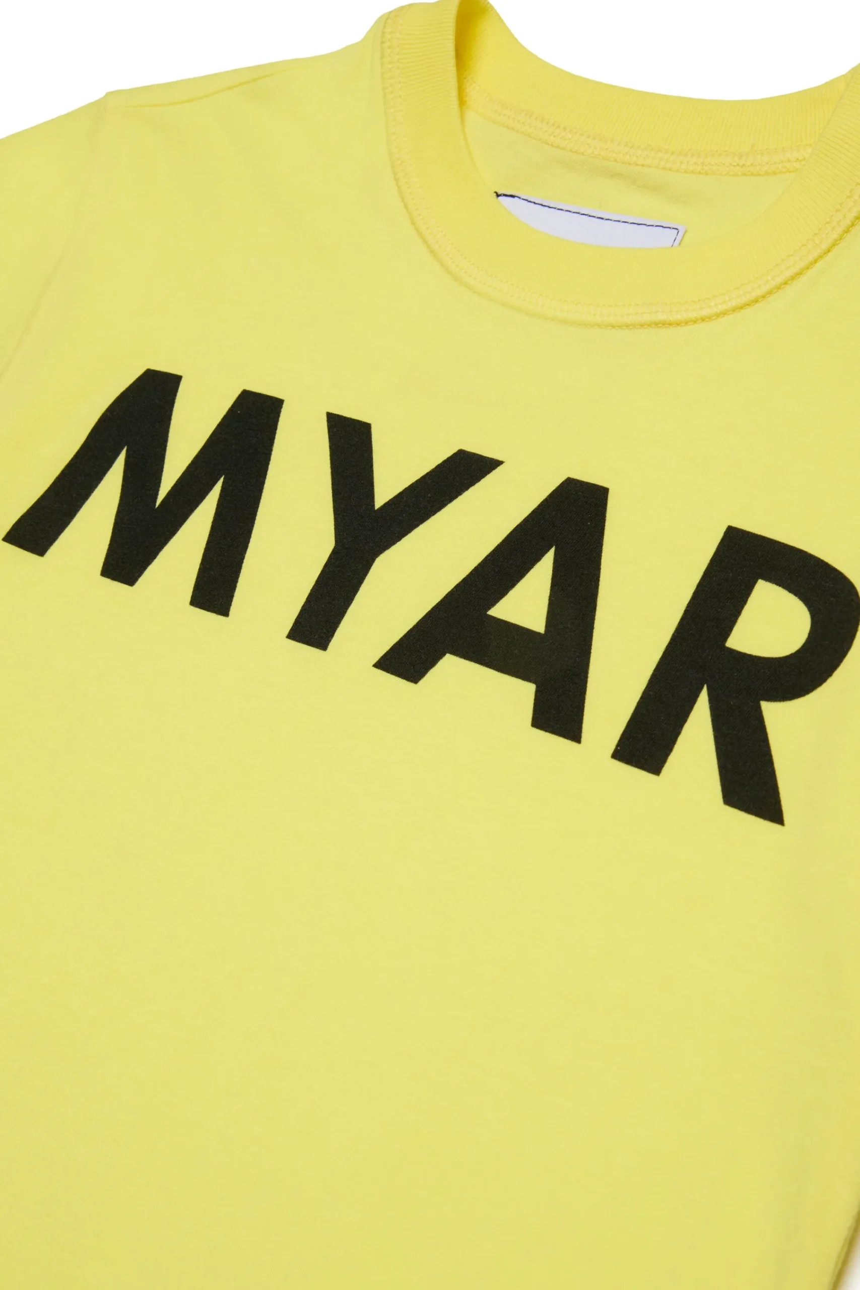 T-Shirts | T-Shirts>MYAR Deadstock cotton T-shirt with logo vibrant yellow