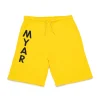 Shorts | Shorts>MYAR Deadstock fleece shorts with logo yellow