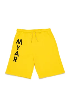 Shorts | Shorts>MYAR Deadstock fleece shorts with logo yellow