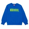 Activewear | Activewear>DIESEL Degradé branded crew-neck sweatshirt bright bluette