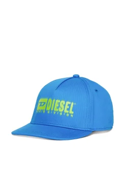 Hats And Caps | Logomania>DIESEL Degradé branded gabardine baseball cap bright bluette