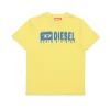 Activewear | Activewear>DIESEL Degradé branded T-shirt canary yellow