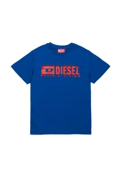 T-Shirts>DIESEL Degradé branded T-shirt bluette