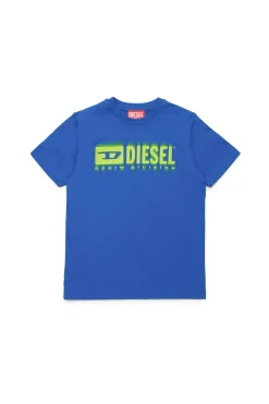Activewear | Activewear>DIESEL Degradé branded T-shirt bright bluette