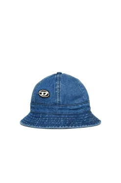 Accessories | Oval D By Diesel>DIESEL Denim fisherman hat with Oval D patch blue denim