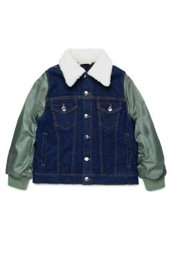 Jackets And Padded Jackets | Denim-Mania>MARNI Denim jacket with bomber sleeves blue denim