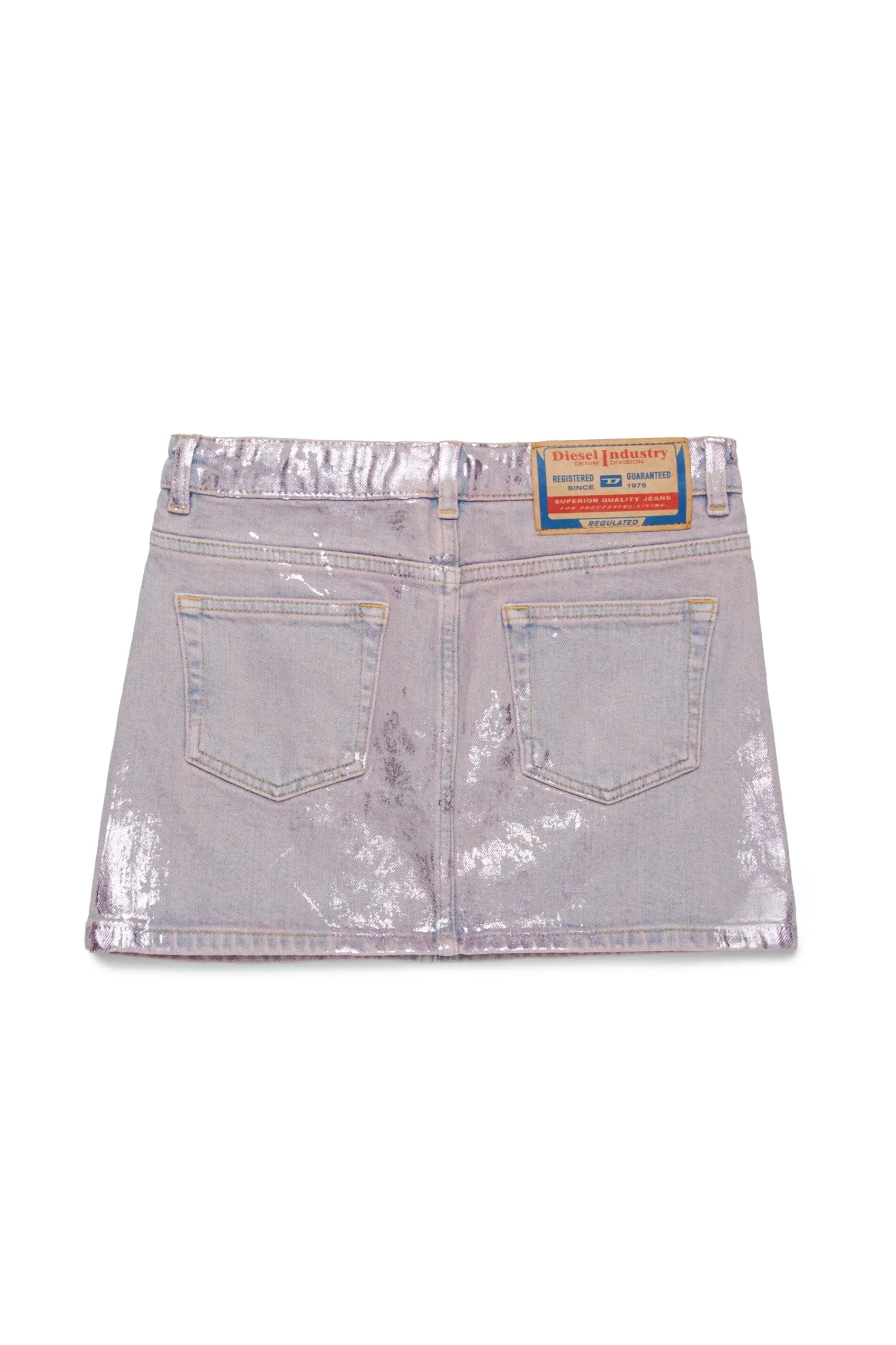 Skirts | Denim-Mania>DIESEL Denim skirt with mylar finishing violet