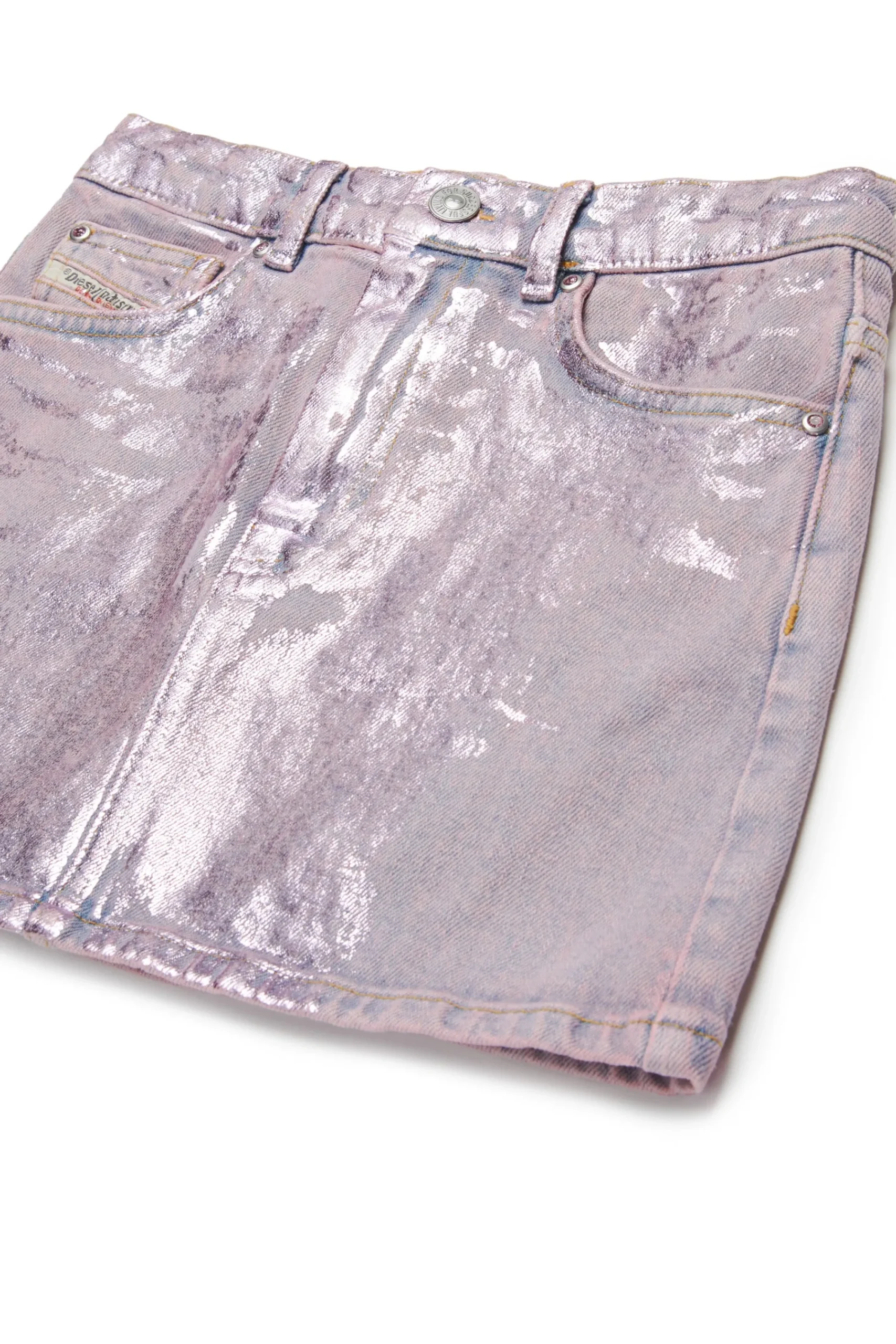 Skirts | Denim-Mania>DIESEL Denim skirt with mylar finishing violet