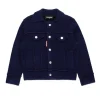 Jackets And Padded Jackets | Jackets And Padded Jackets>DSQUARED2 Denim-effect knitted jacket deep blue