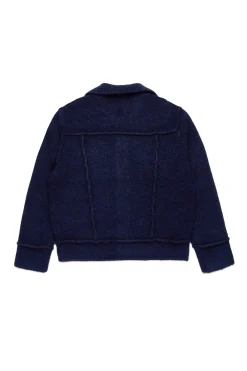 Jackets And Padded Jackets | Jackets And Padded Jackets>DSQUARED2 Denim-effect knitted jacket deep blue