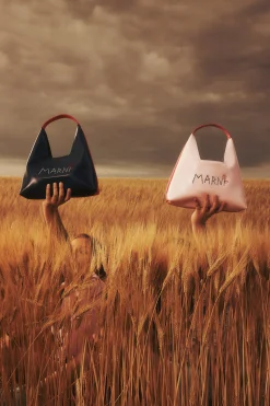 Bags And Backpacks | Logomania>MARNI Diamond bag branded with Flower logo light pink