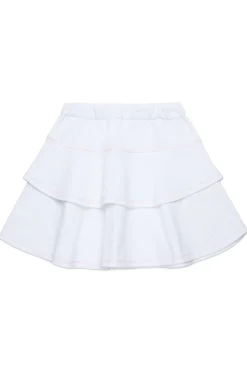 Skirts>MARNI Double flounces fleece skirt white