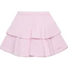 Skirts>MARNI Double flounces fleece skirt light pink