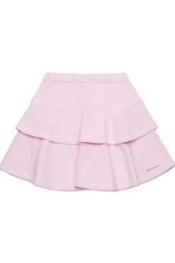 Skirts>MARNI Double flounces fleece skirt light pink