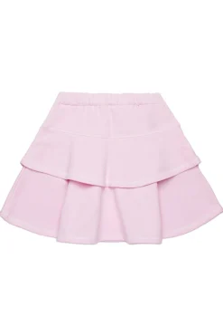 Skirts>MARNI Double flounces fleece skirt light pink