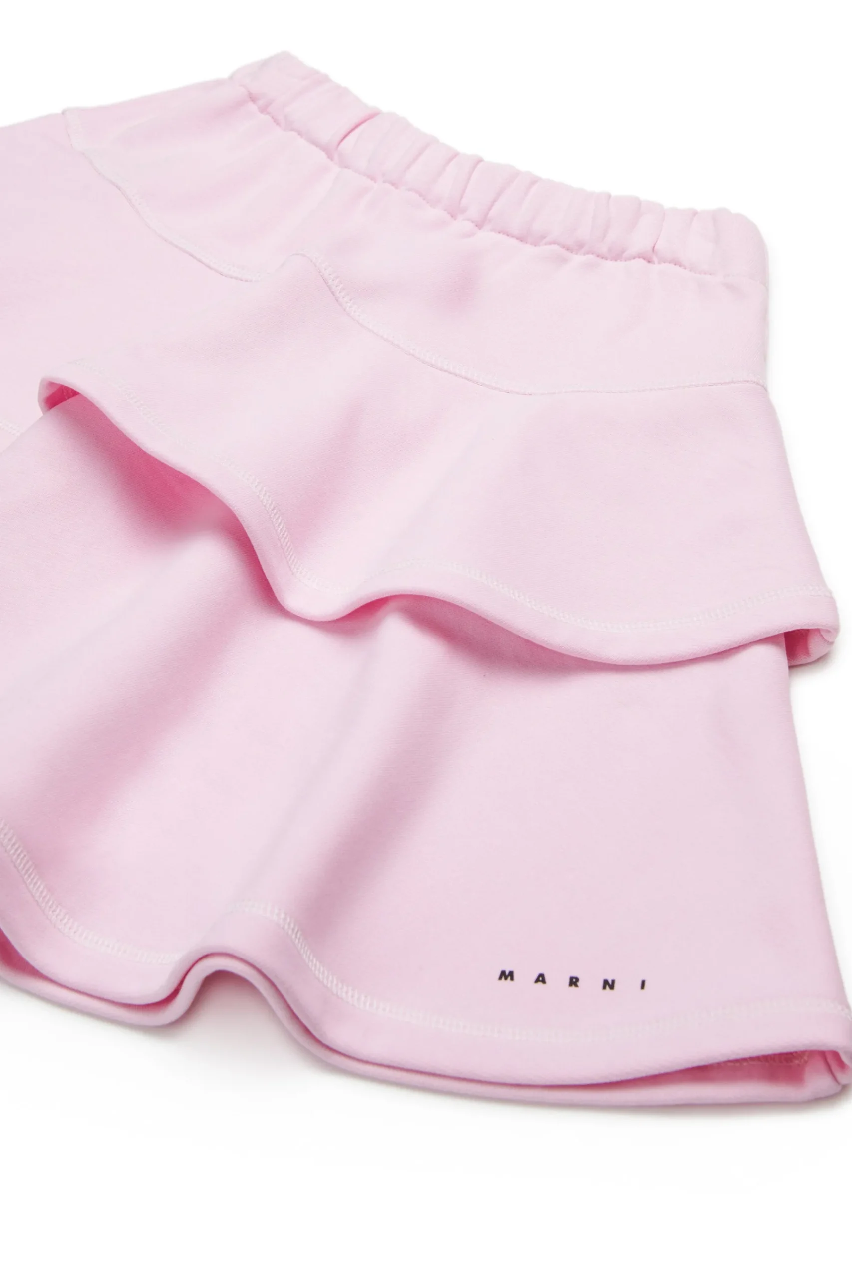 Skirts>MARNI Double flounces fleece skirt light pink