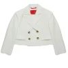 Jackets And Padded Jackets | Party Looks>MAX&Co. Double-breasted cropped blazer jacket antique white