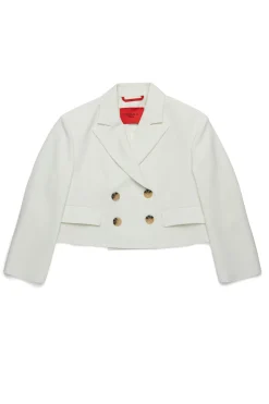 Jackets And Padded Jackets | Party Looks>MAX&Co. Double-breasted cropped blazer jacket antique white